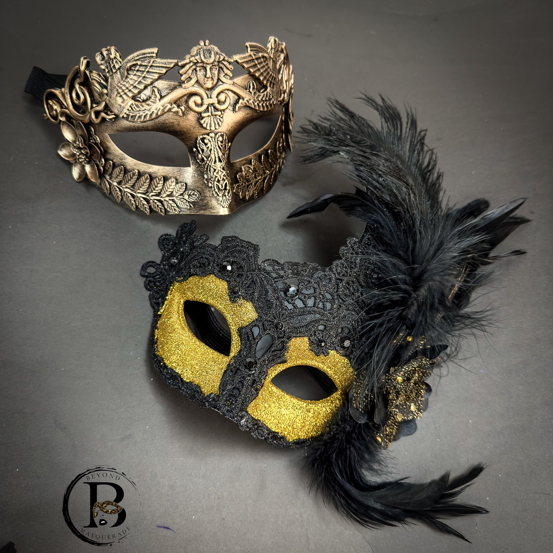 Black And Gold Masquerade Masks For Men