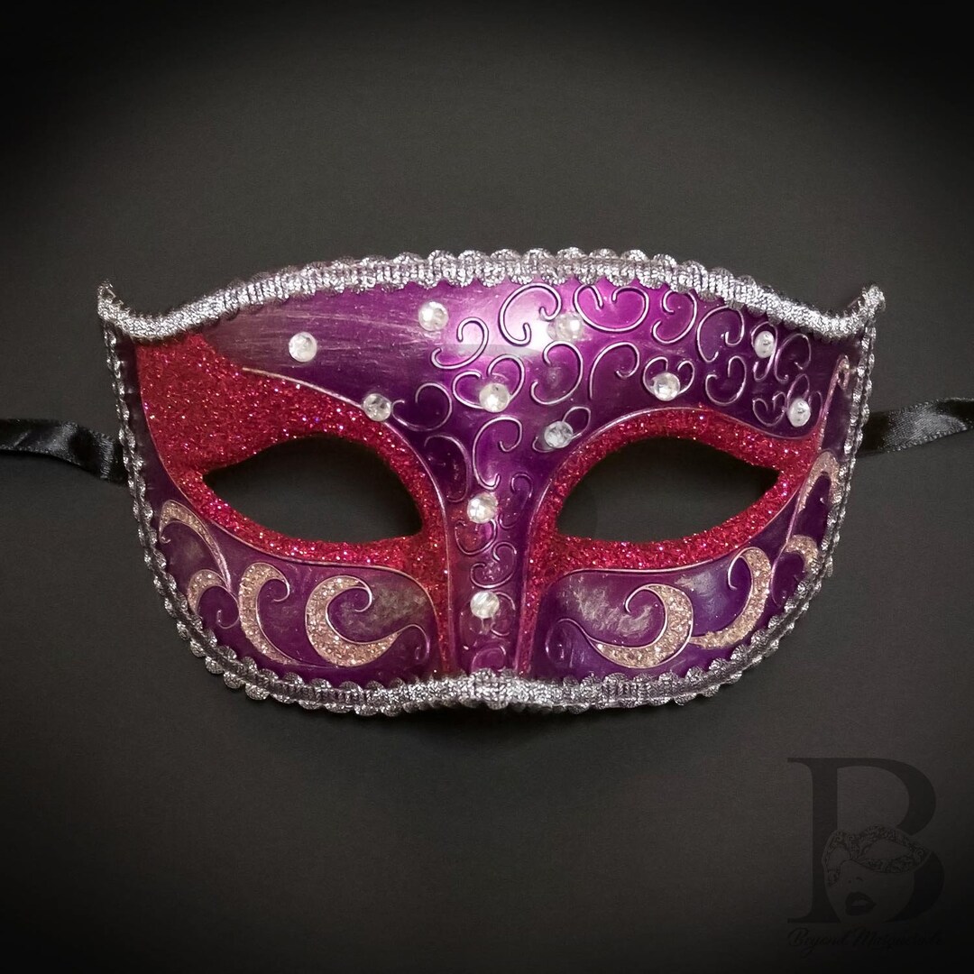Purple Masquerade Mask Masquerade Masks for Men Masquerade Etsy