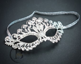 Crystal Masquerade Masks for Weddings, Prom, Beauty Pageant, Masquerade Ball, Masquerade Mask with Sparkling Rhinestones