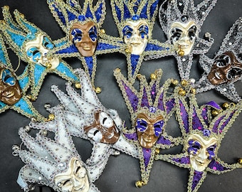 Maschera Veneziana da giullare Maschera di Carnevale creata e decorata a  mano Maschera jolly -  Italia