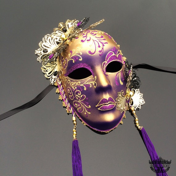 Masquerade Mask, Mask, Wall Decor, Masquerade Ball Mask, Gold Masquerade Mask, Venetian Masquerade Mask [Gold Mask | White Tassle]