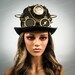 Steampunk Hat, Gold Steampunk Goggles, Headpiece Goggle, Top Hat Halloween Cosplay Costume Hat, Steampunk Costume Hat, Fascinator, Steampunk