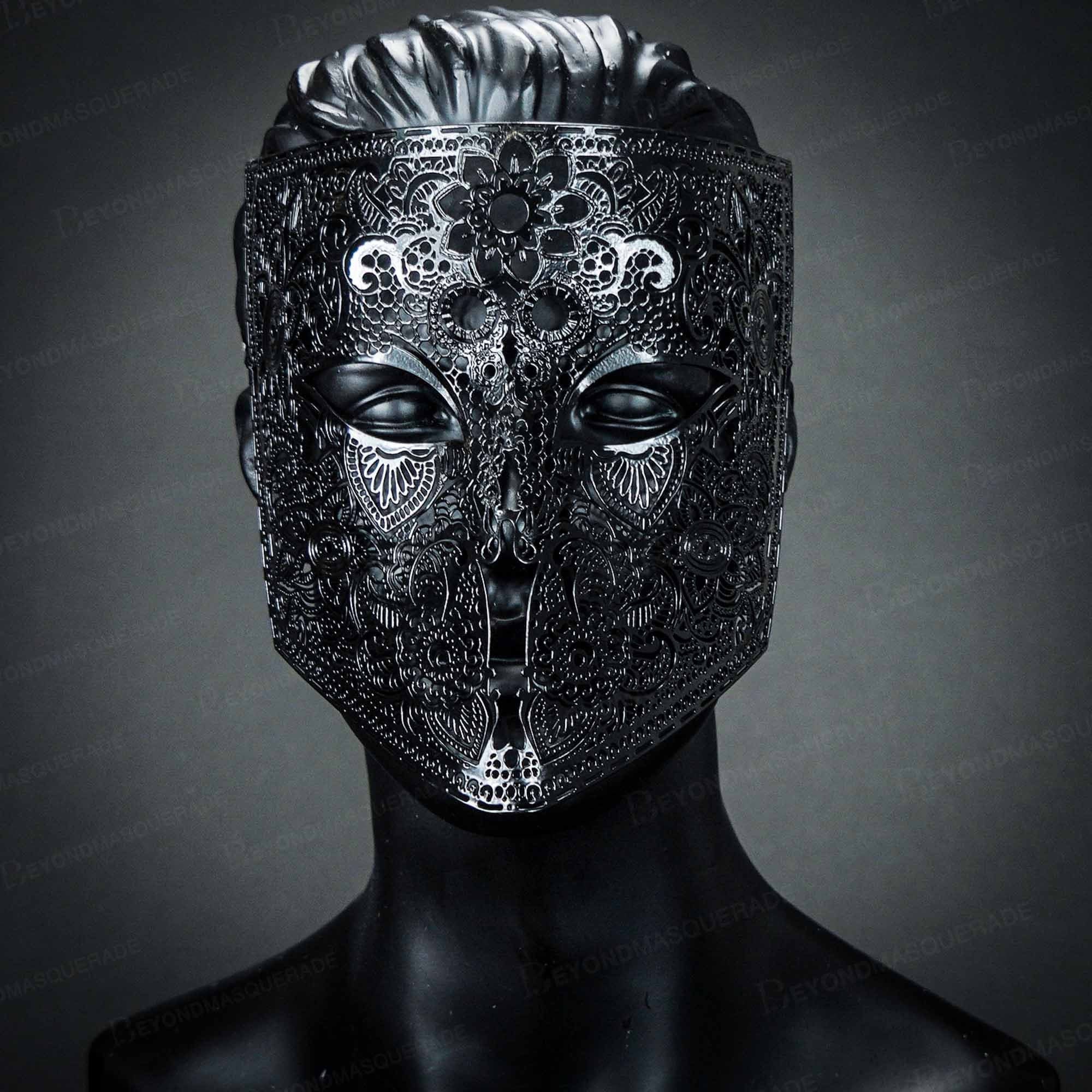 Black Masquerade Masks for Masquerade Ball Mask Metal Lace Venetian Full  Face Mask Halloween Costume Cosplay Mask Black Bauta Black Mask -   Sweden