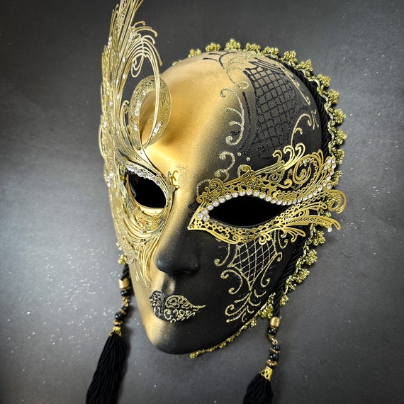 Masquerade Mask, Mask, Wall Decor, Masquerade Ball Mask, Black Masquerade  Mask, Venetian Masquerade Mask [Black Mask | Black Tassle]