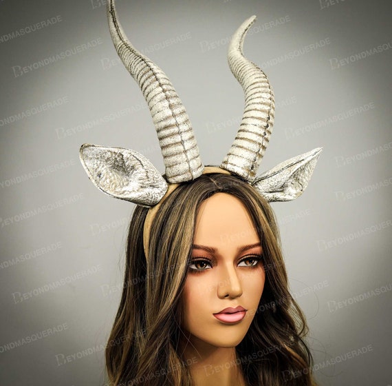 Krampus Yule Halloween Ram Horns Headband Headpiece Deer Antlers