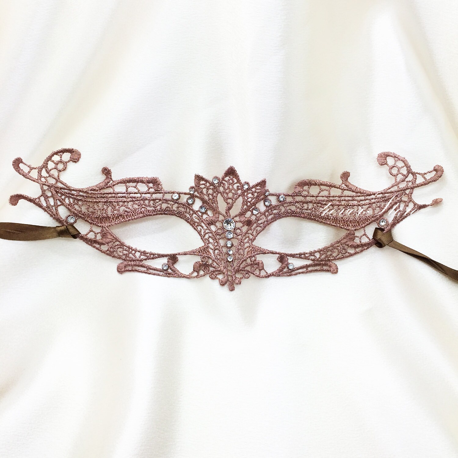 Bronze Goddess Venetian Lace Masquerade Mask Intricate Lace | Etsy