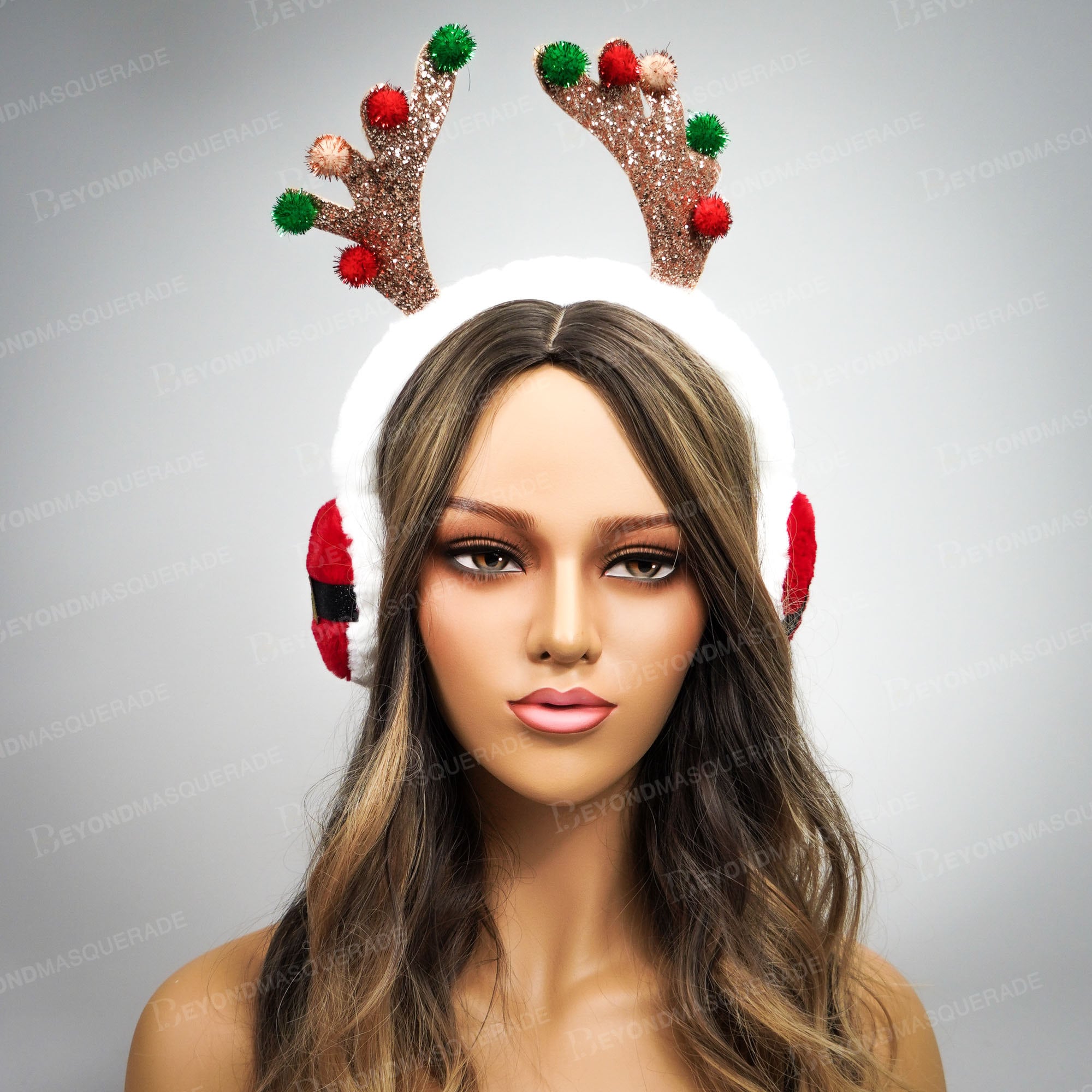 【2021秋冬新作】 Reindeer Antlers Foldable Earmuffs Plush Warm Ear Covers