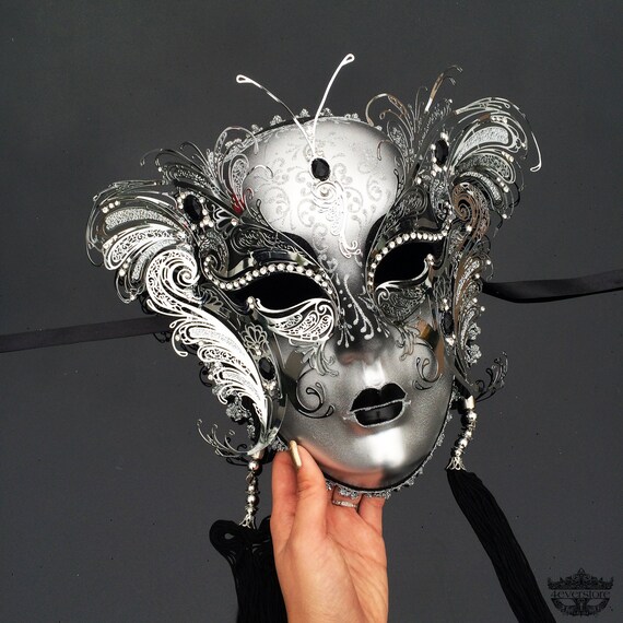 Masquerade Mask, Mask, Luxury Mask, Masquerade Ball Mask, Silver