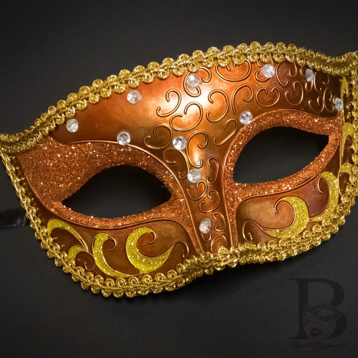 Orange Masquerade Masks Costume Masquerade Mask Mardi Gras | Etsy