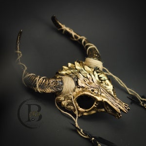 Medusa Pagan Ram Skull Masquerade Headpiece, Masquerade Head Dress, Halloween Mask, Snake Ram Headpiece, Medusa Costume, Ram Skull, Gold