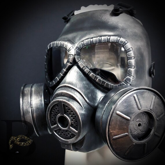Steampunk Respirator Gas Mask Mouth Mask Full Face Gothic Masquerade Mask Halloween Costume Mask Chrome Mask with Harness Straps