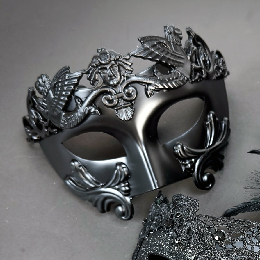 Máscara veneciana de bufón para mascarada, máscaras vintage de media cara  para Mardi Gras, Halloween, cosplay, fiesta musical