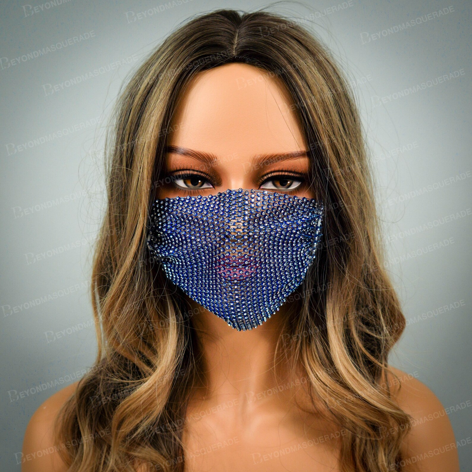 Fancy Face Masks Women Diamente Face Masks for Wedding Navy Etsy