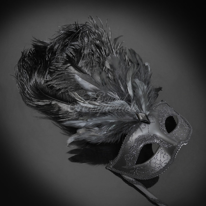 Masquerade Mask Black Masquerade Ball Handheld Stick Mask Mask with Handheld Stick Mardi Gras Masks Mardi Gras Mask