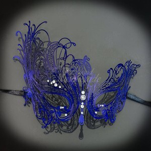 Masquerade Mask, Royal Blue Masquerade Mask,  Masquerade Ball Mask, Mardi Gras Mask, RHINESTONES