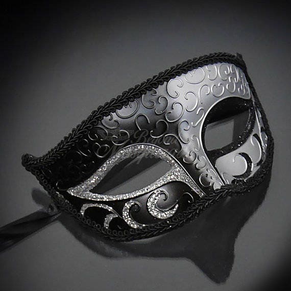 Masquerade Mask, Mask, Luxury Mask, Masquerade Ball Mask, Silver Masquerade  Mask, Venetian Masquerade Mask silver Black 