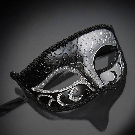 Men's Masquerade Mask men's mask silver and black Etsy
