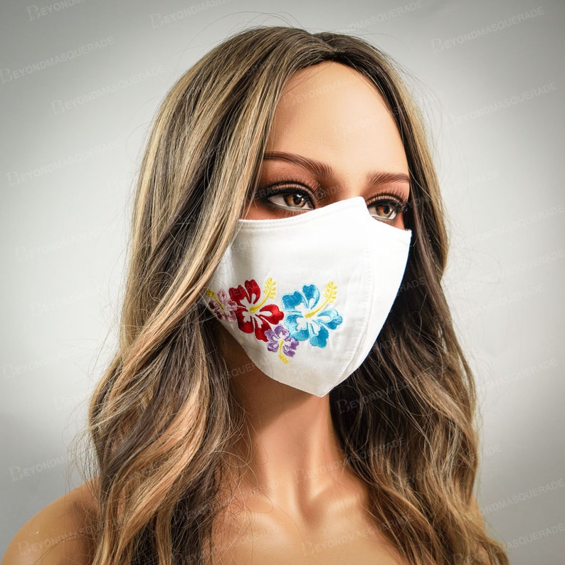 Hawaiian Hibiscus Face Masks Hawaii Face Mask Washable Made in Etsy