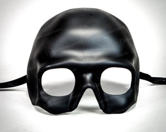 Black Skull Mask, Halloween Mask, Half Skull Head Mask, Skull Masquerade Mask, Skull Face Masks, Cosplay Mask, Steampunk Masks, White Skulls