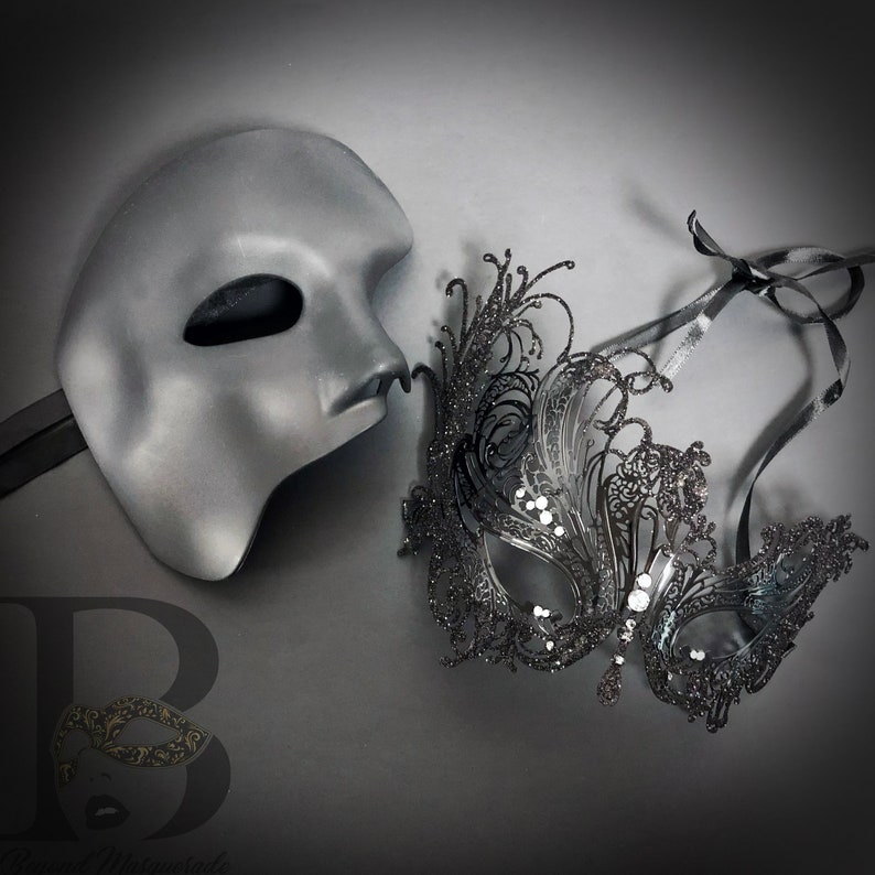 Couple/'s Masquerade Masks Venetian Carnival Masks black masks Masquerade Ball Masks His and Her/'s masquerade masks Party Masks