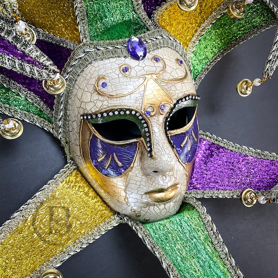 Mardi Gras Mask Venetian Jester Mask Carnival Mardi Gras Jester