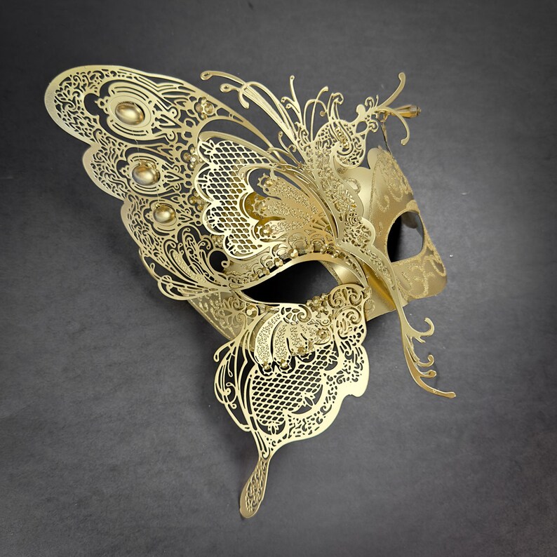 Gold Masquerade Mask Butterfly Mask Masquerade Ball Mask Etsy