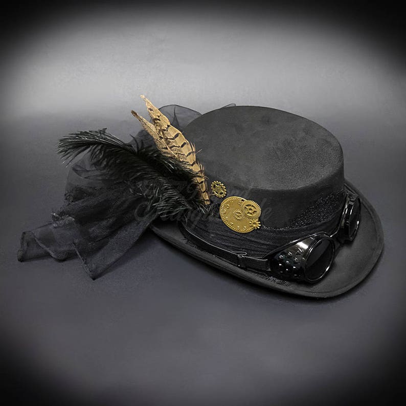 Steampunk Hat Black Steampunk Goggle Steampunk Gears - Etsy