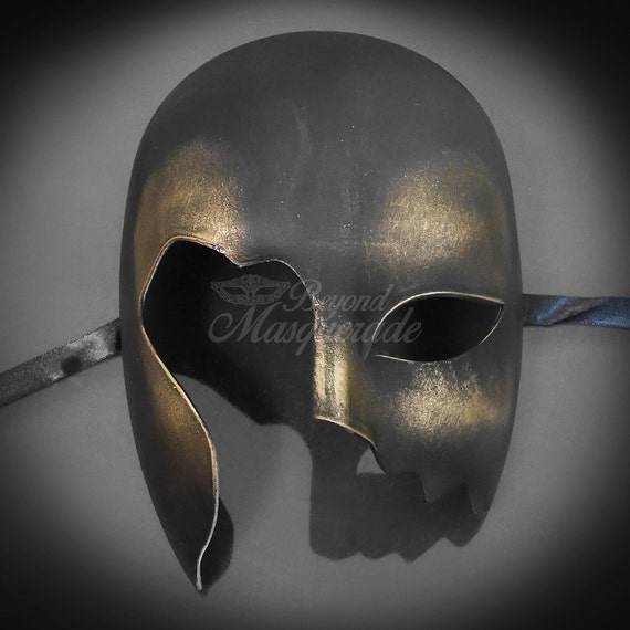 Venetian Mask, Black Mask, Black/gold Masquerade Mask, Costume Mask, UNISEX  Mask, Black Mask, Tuxedo Mask, Half Face Mask, Phantom Mask 