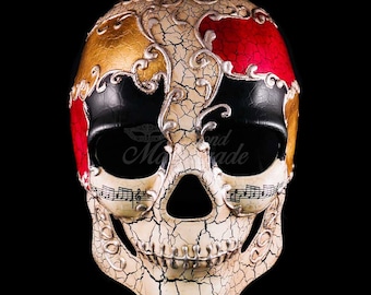 Mens Day of the Dead Mask, Dia de los Muertos Mask, Mans Skull Masquerade Mask for Halloween & Costumes