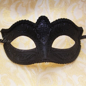 Classic Black Masquerade Mask, Black Mask, Masquerade Ball Mask, Mardi Gras Mask, Mask Black image 3