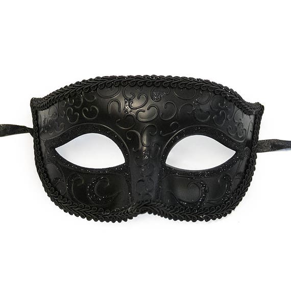 Masquerade Mask Black Mens Masquerade Mask Masquerade Ball Etsy