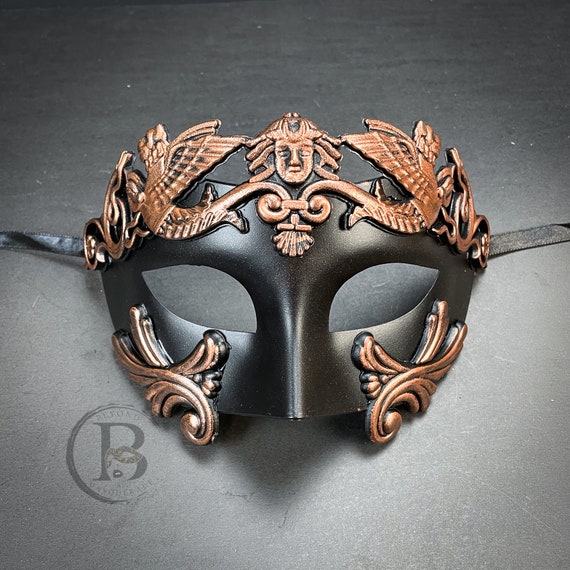 Black Mens Masquerade Mask Christmas Party Mask for Men Wedding