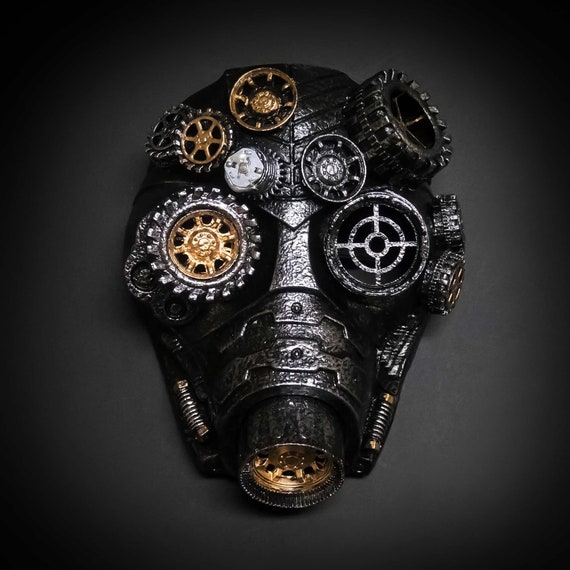 Steampunk Masquerade Mask Light Up Led Mask Full Face Robotic Etsy