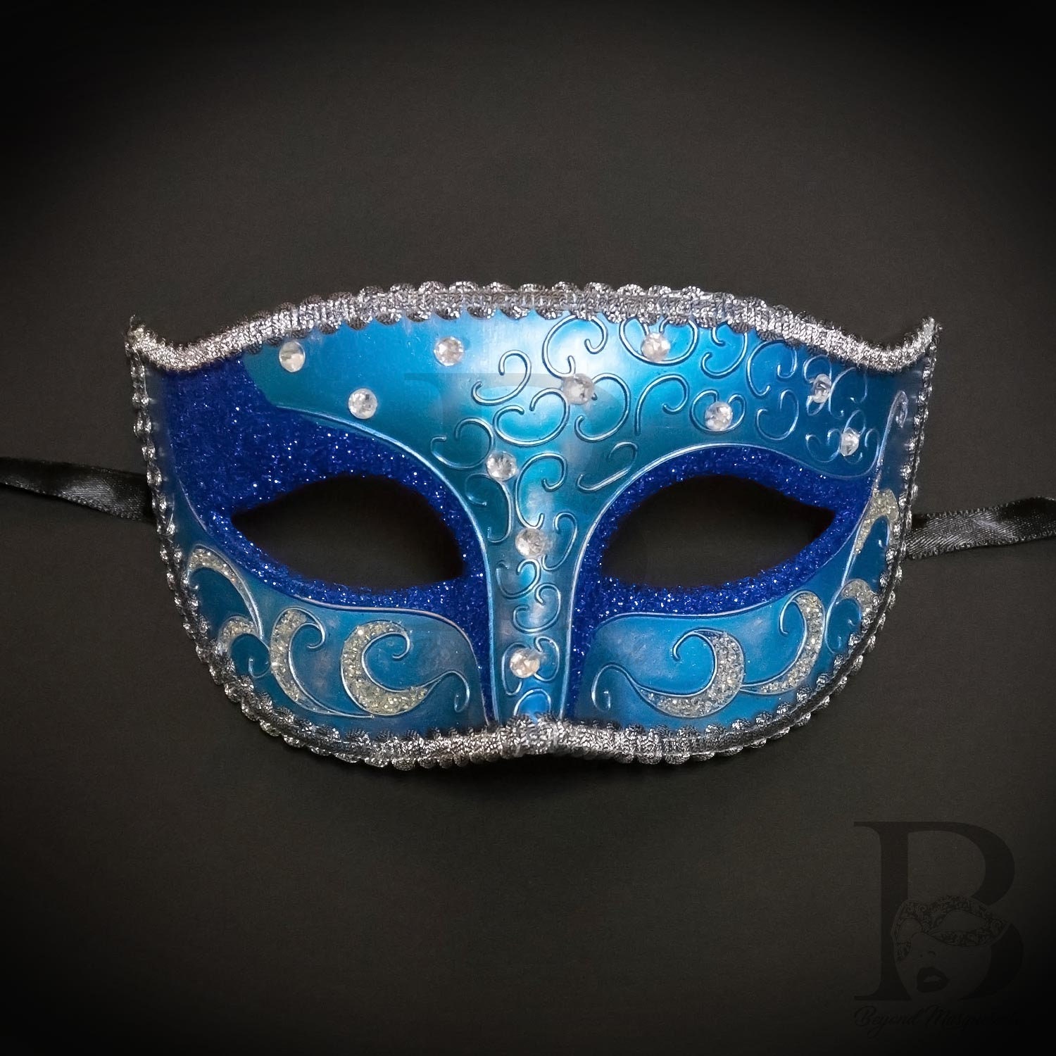 Royal Blue Glitter Masquerade Mask Mardi Gras Mask | Etsy