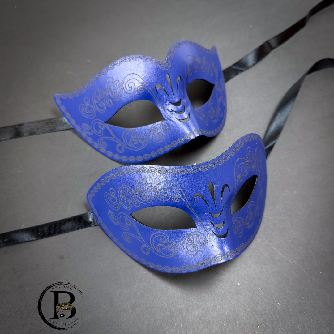 Men's Leather Masquerade Ball Masks Couple's Masquerade Mask Set Prom Costume Party PU Leather