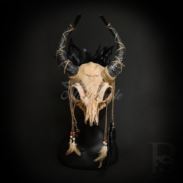 Widder Hörner Geweih natürliche Kopfschmuck Voodoo Kostüm Cosplay wunderliche mystische Stirnband Maskerade Maske Haar Dekor natürliche Horn Kopfschmuck