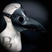 Plague Doctor Bird Mask Steampunk Raven Mask Costume Cosplay Masquerade Mask Unisex Fully Adjustable Black on Black 