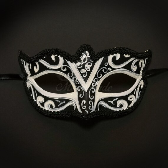 Classic Black White Masquerade Mask Black Mask Masquerade | Etsy