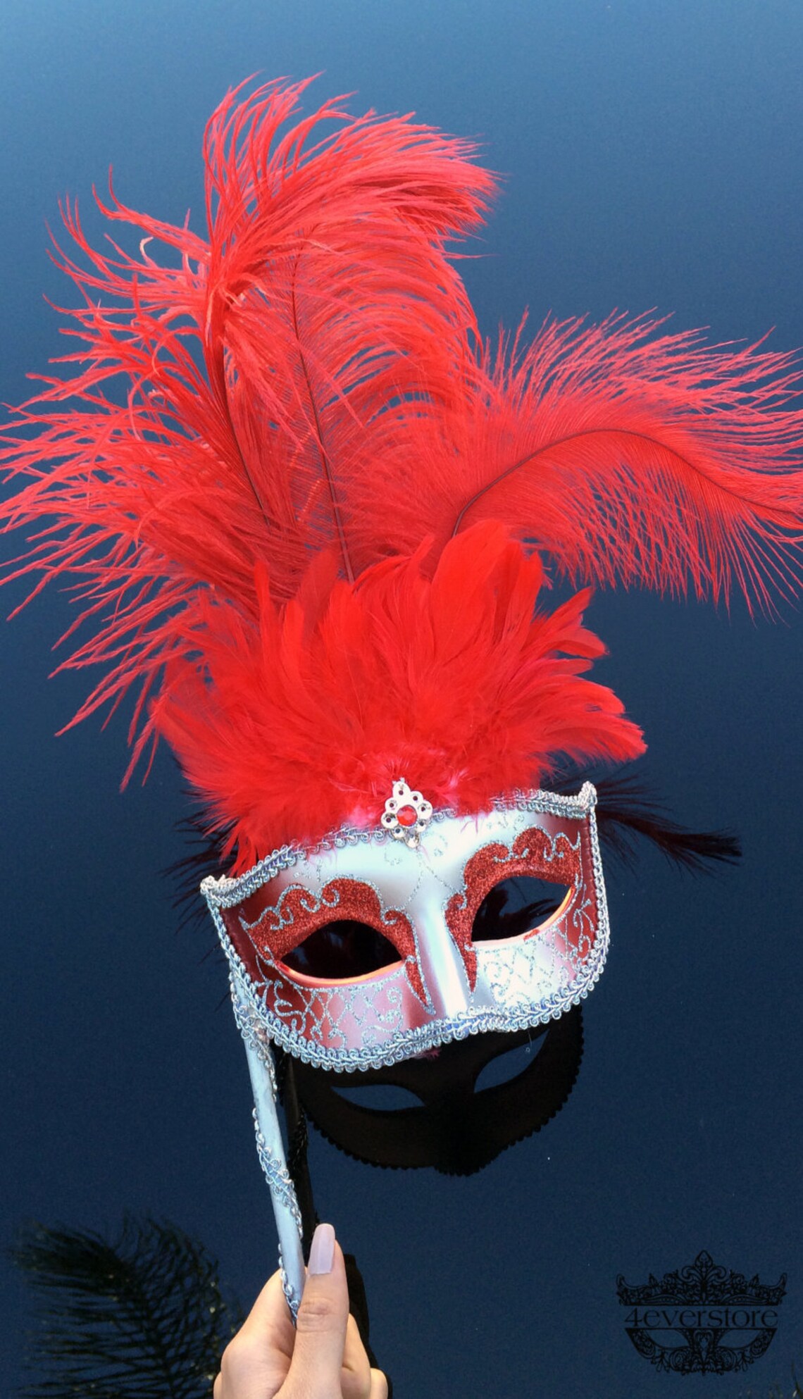 Masquerade Mask Mardi Gras Mask Mask With Handheld Stick Etsy