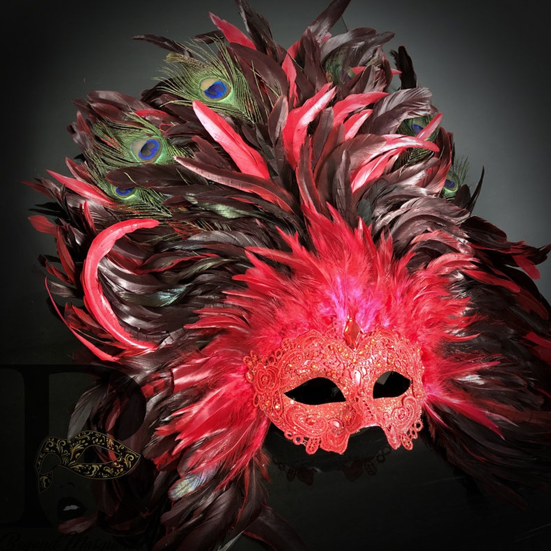 Masquerade Masks Venice Carnival Feather Women Mask Masquerade