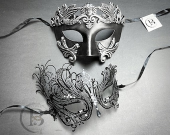 Silver Series Phantom of The Opera Half Face Masquerade Mask Vintage Black