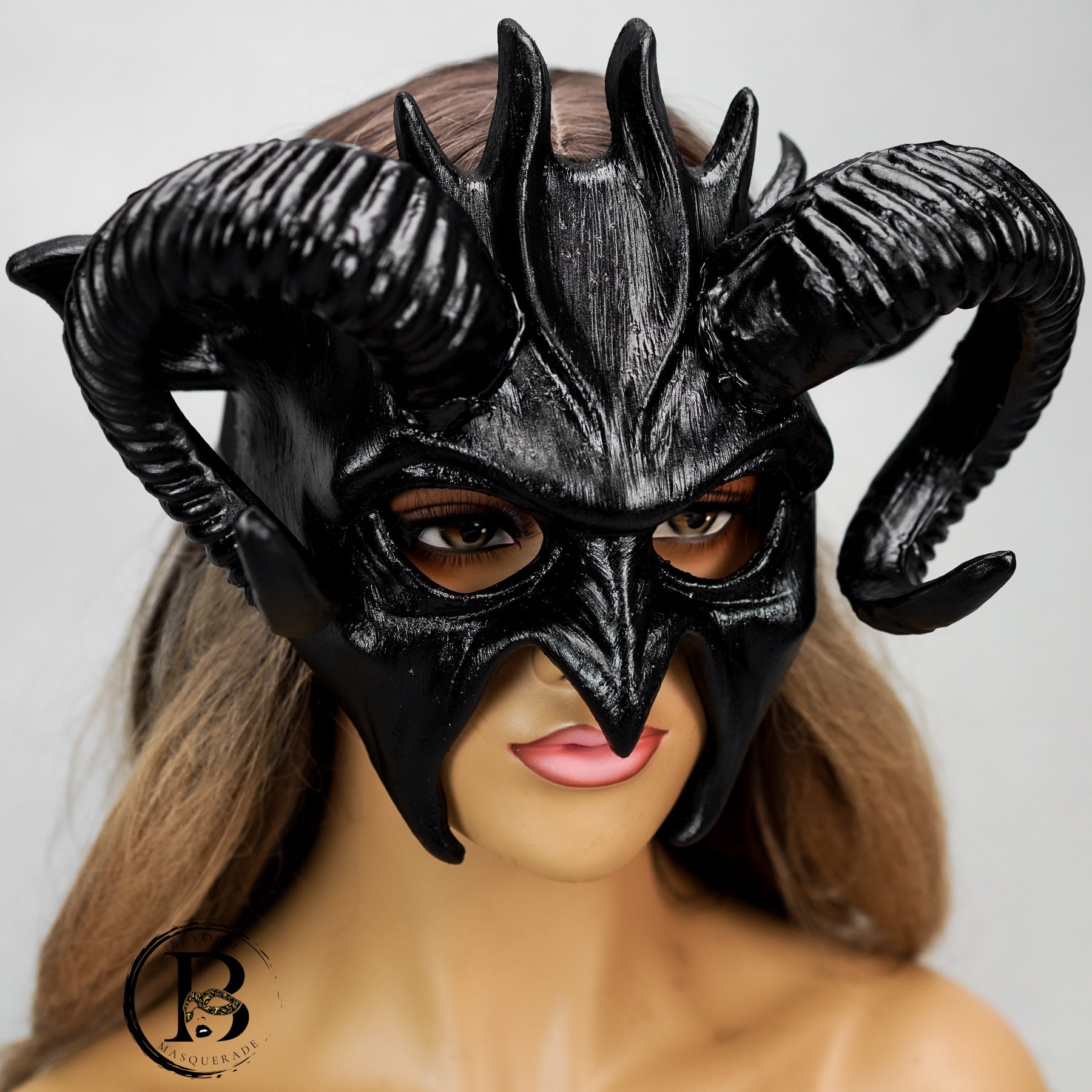 Halloween Demon Mask Horror Masquerade Foam Mask Scary Red Half Face Ram  Horn Devil Mask for Party Cosplay Demon Costume for Men Women Horn Ghost  Mask Halloween Devil Therion Mask Half Face