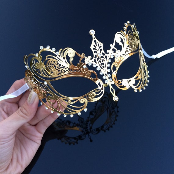 Masquerade Mask Extravagant Gold Mask Gold Masquerade Mask - Etsy