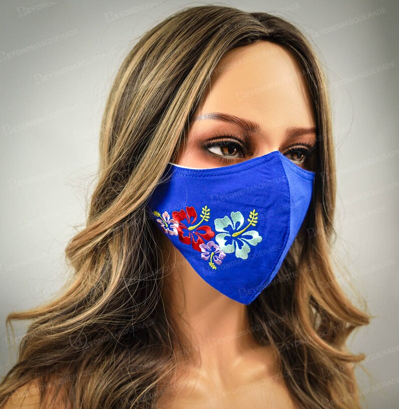 Hawaiian Hibiscus Face Masks Hawaii Face Mask Washable Made in Etsy UK