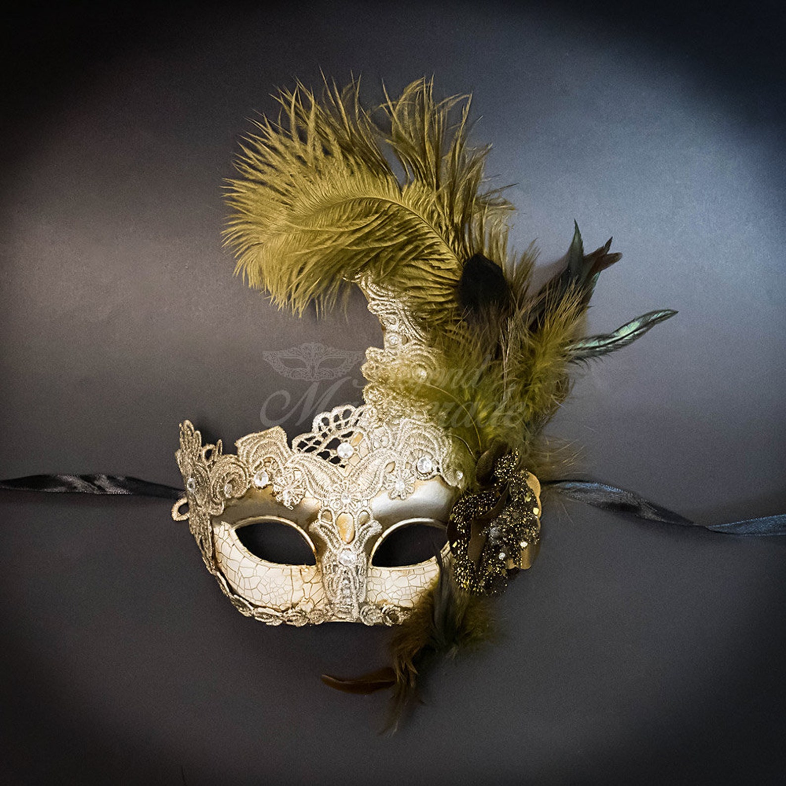 Feather Masquerade Mask Brown Feathers Masquerade Mask Etsy