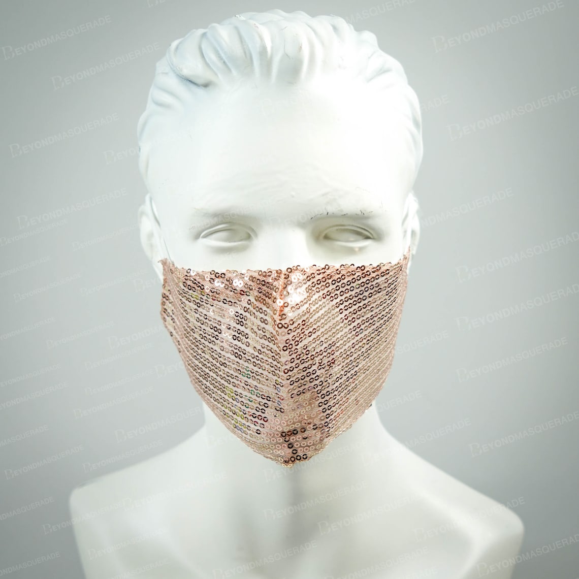 Rose Gold Face Masks Rose Gold Sequin Face Masks Bridal Face Etsy
