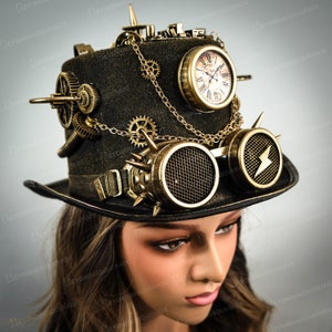 Steampunk Hat Gold Steampunk Goggles Headpiece Goggle Top - Etsy