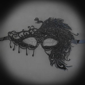 Lace Mask, Masquerade Mask, Black Mask, Elegant Macrame Lace Mask, Venetian Masquerade Mask, Black Lace Masquerade Ball