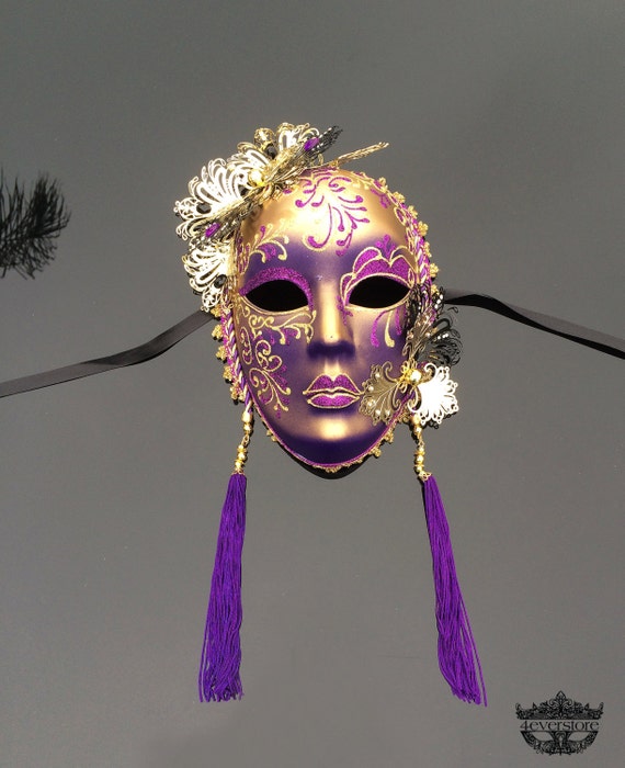 Masquerade Mask, Mask, Wall Decor, Masquerade Ball Mask, Mardi Gras Mask, Masquerade  Mask, Venetian Masquerade Mask gold Purple 