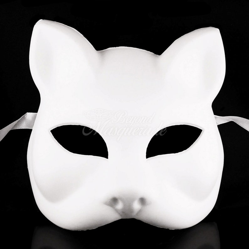 Gatto Cat Costume Masquerade Mask Mardi Gras Venetian BLACK | Etsy